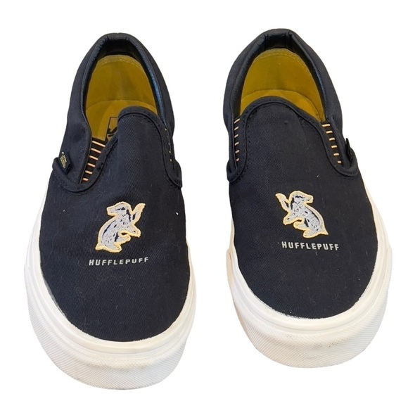 Vans Harry Potter Hufflepuff Slip-On Shoes Unisex Black Canvas Everyday - Picture 1 of 6